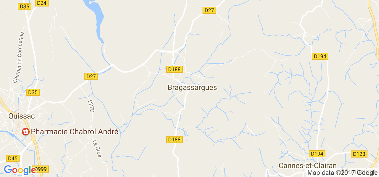 map de la ville de Bragassargues