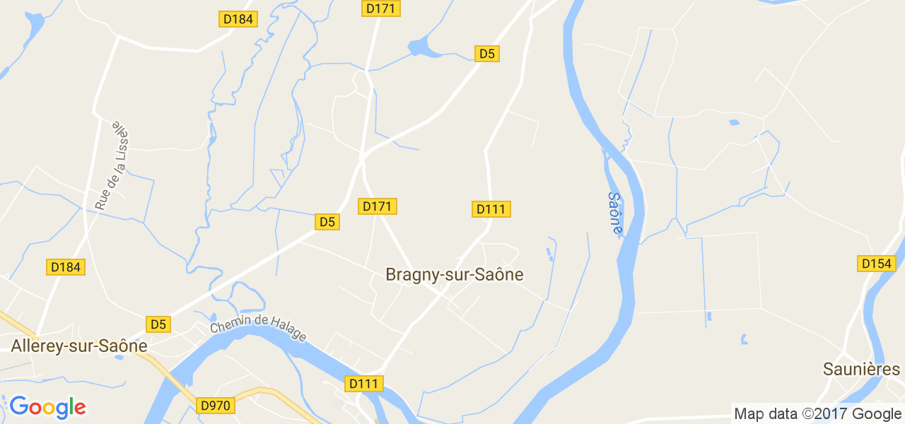 map de la ville de Bragny-sur-Saône