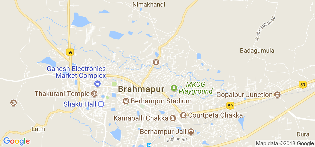 map de la ville de Brahmapur