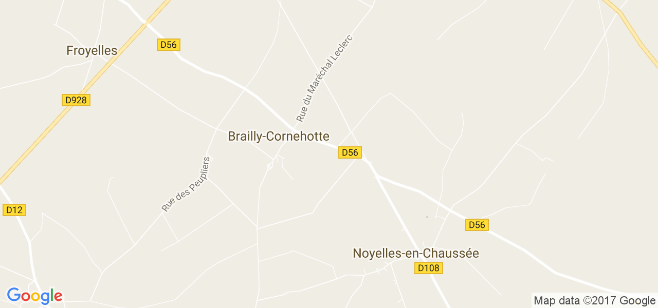 map de la ville de Brailly-Cornehotte