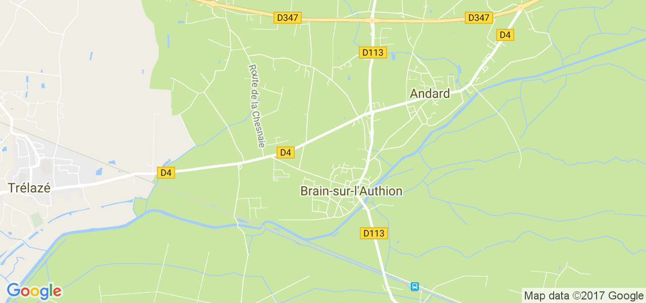 map de la ville de Brain-sur-l'Authion