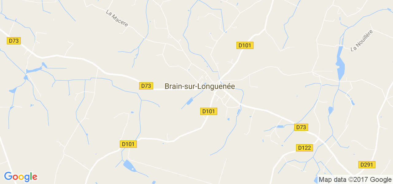 map de la ville de Brain-sur-Longuenée