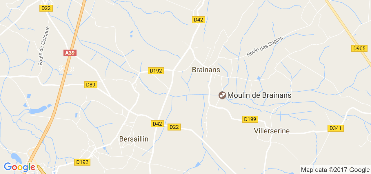 map de la ville de Brainans