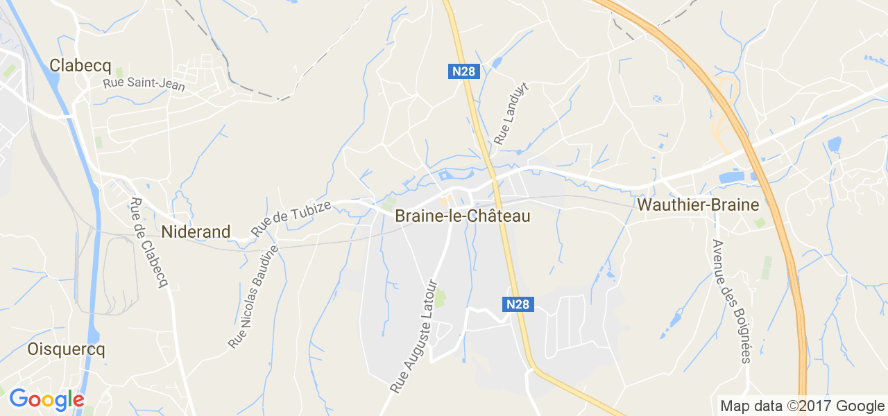 map de la ville de Braine-Le-Château