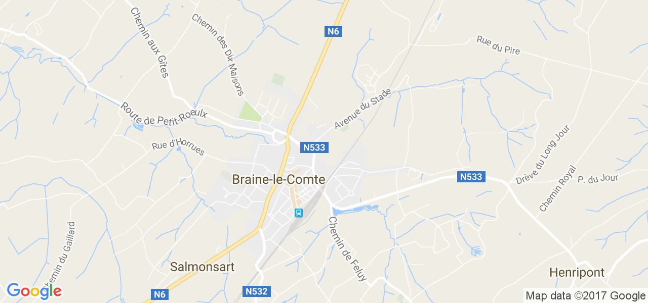 map de la ville de Braine-Le-Comte