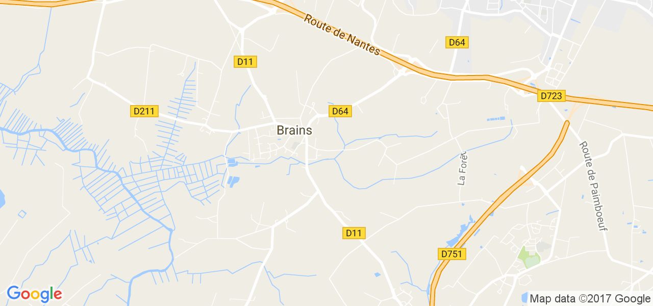 map de la ville de Brains