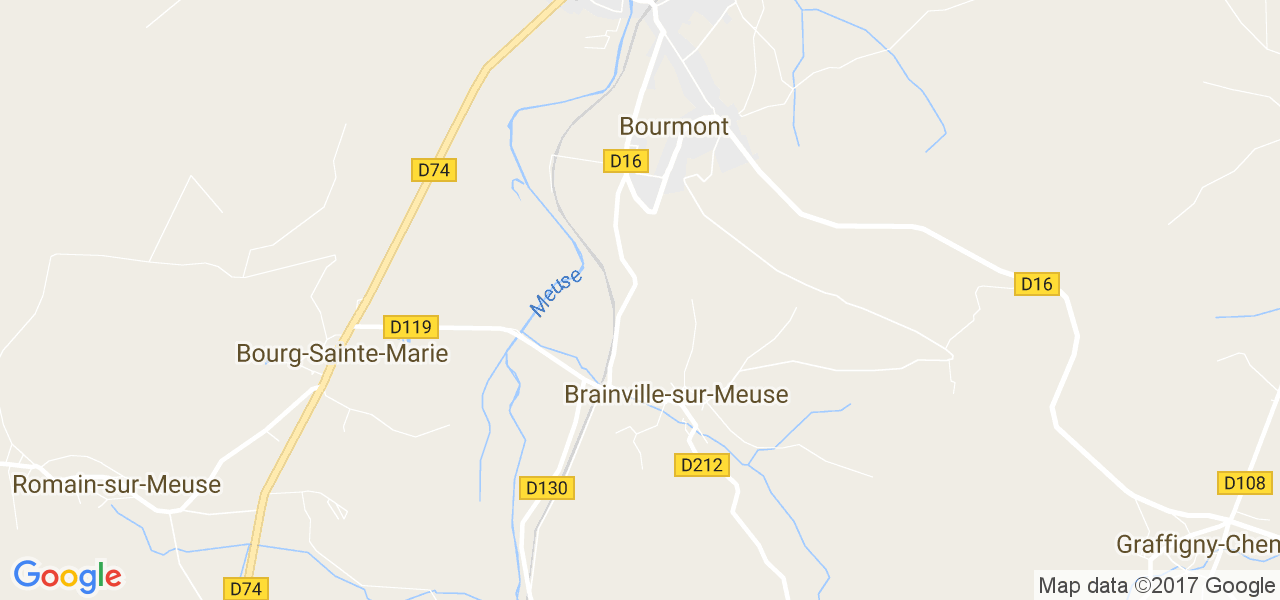 map de la ville de Brainville-sur-Meuse