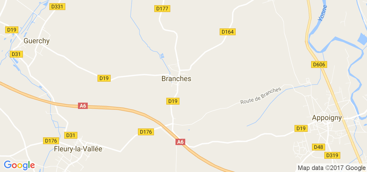 map de la ville de Branches