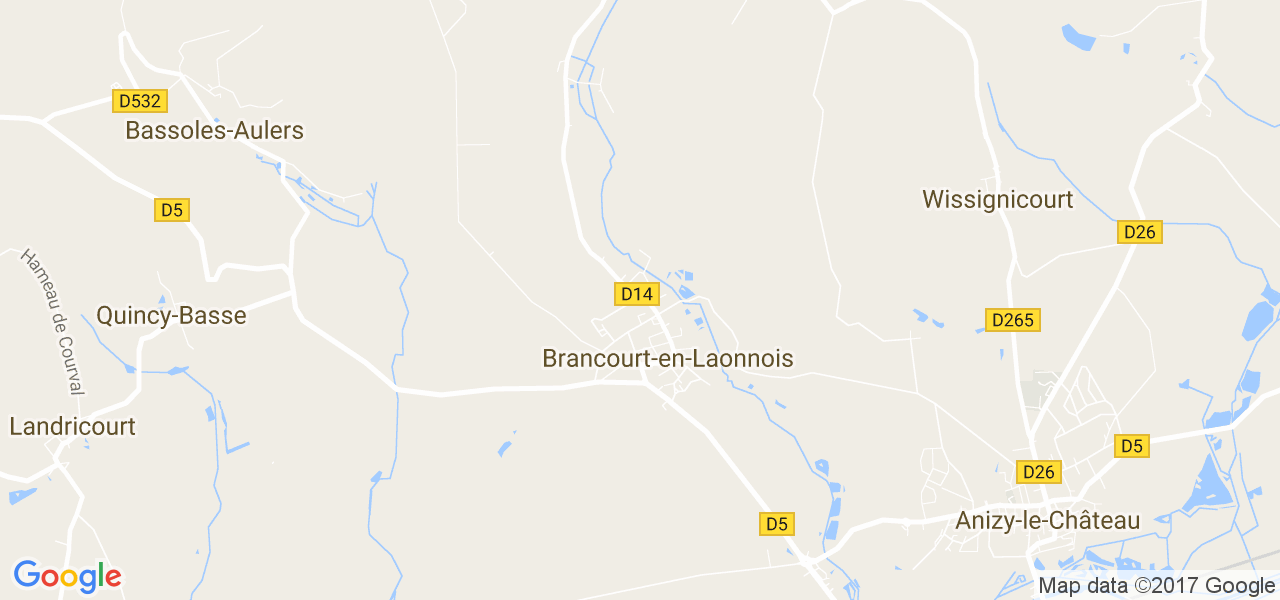 map de la ville de Brancourt-en-Laonnois