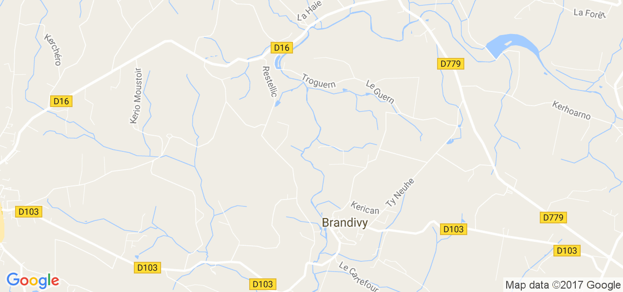 map de la ville de Brandivy