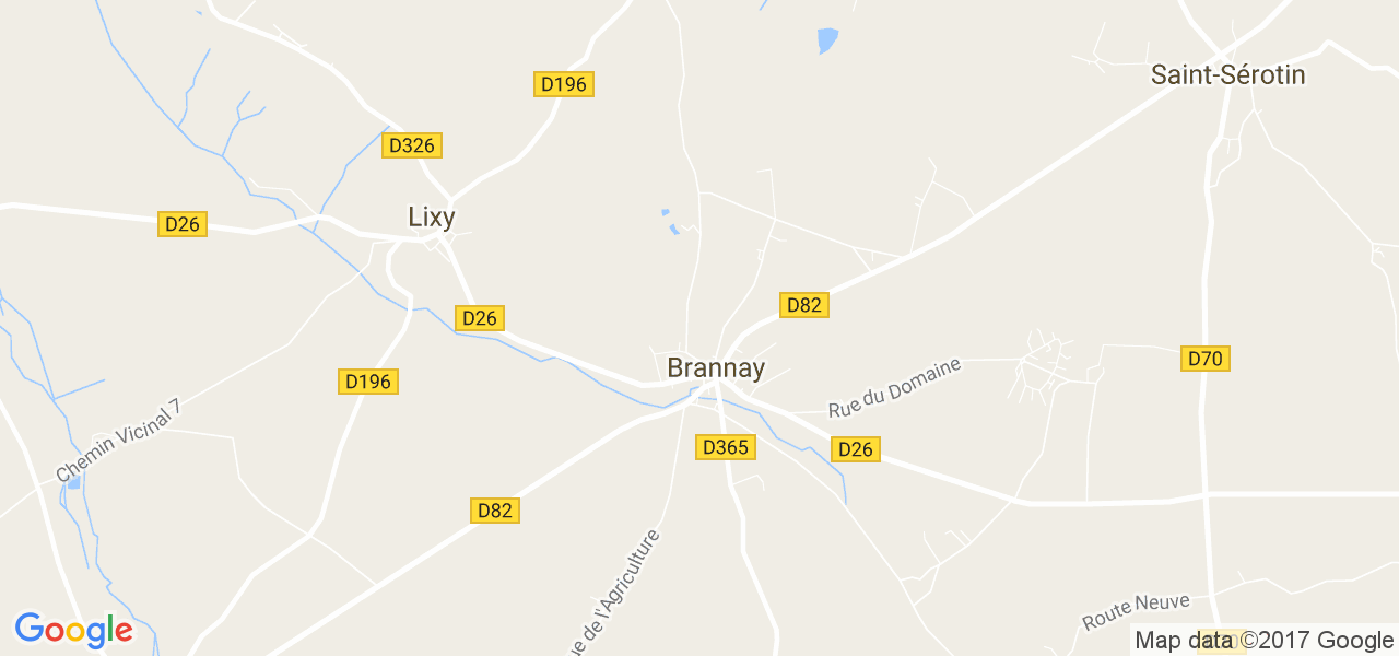 map de la ville de Brannay