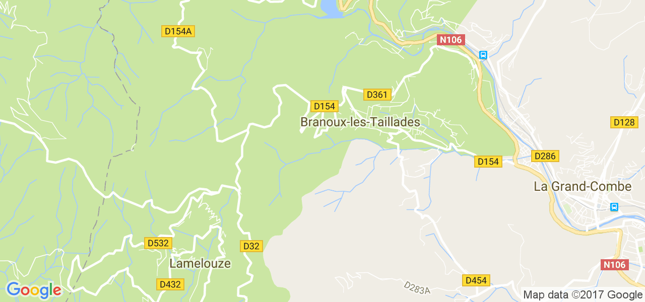 map de la ville de Branoux-les-Taillades