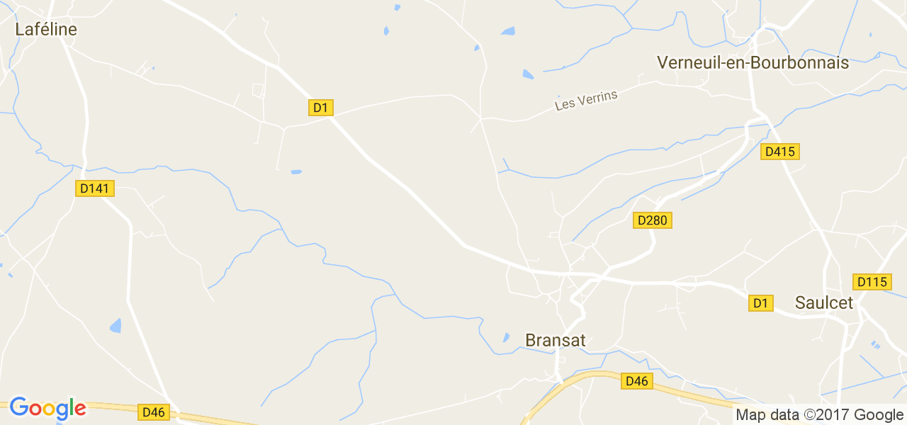 map de la ville de Bransat