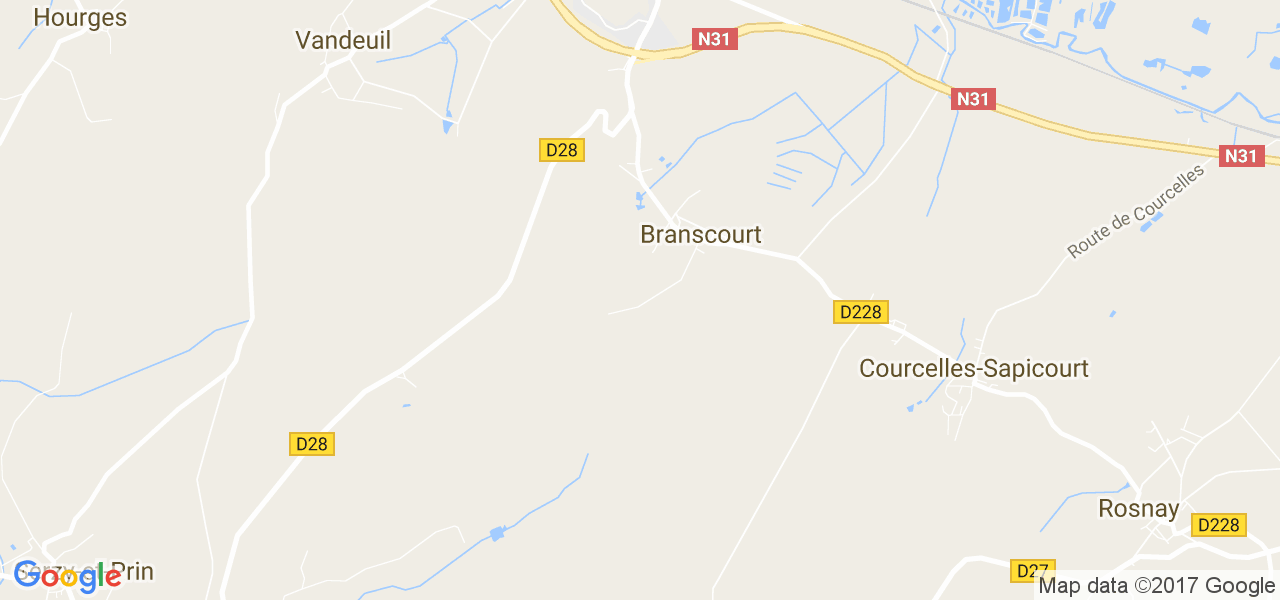 map de la ville de Branscourt