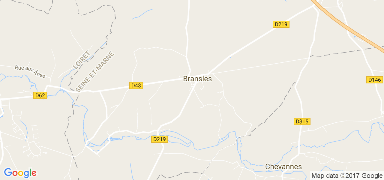 map de la ville de Bransles