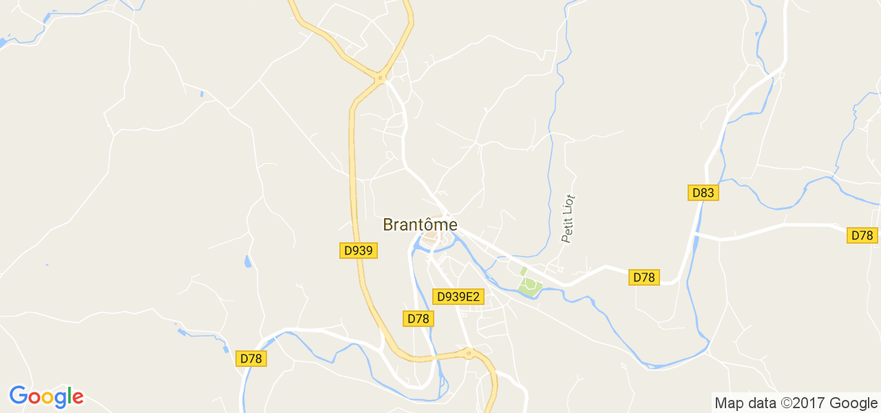 map de la ville de Brantôme