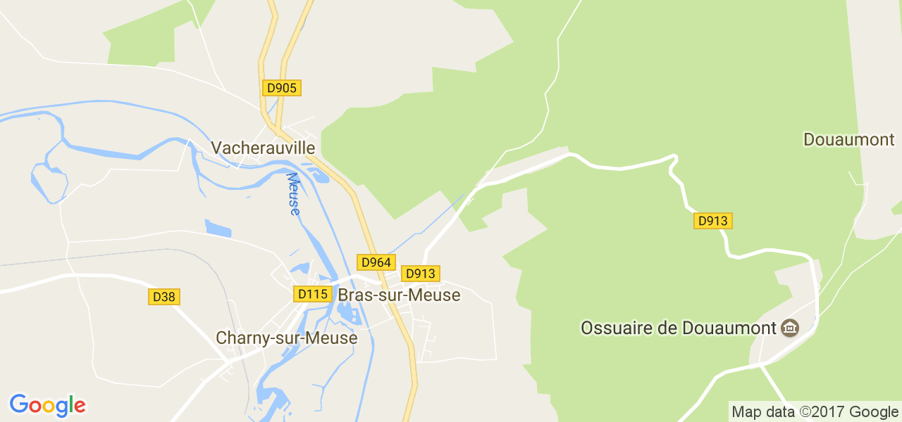 map de la ville de Bras-sur-Meuse