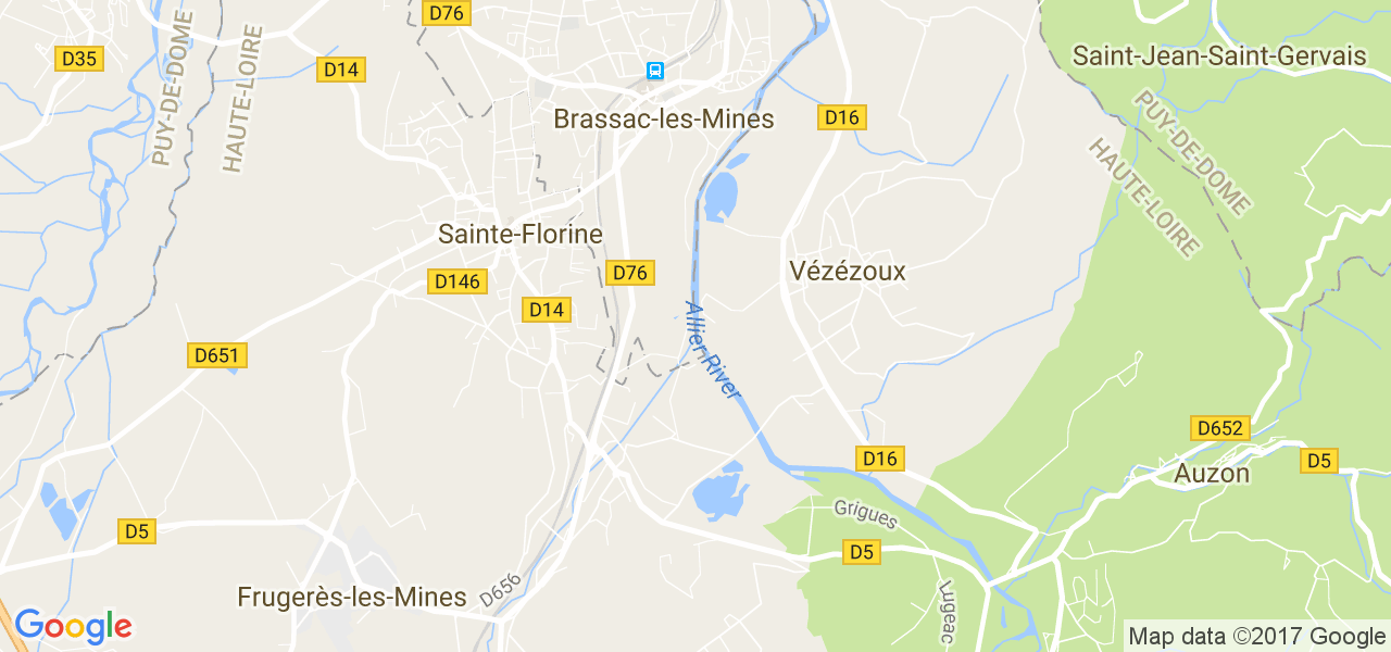 map de la ville de Brassac-les-Mines