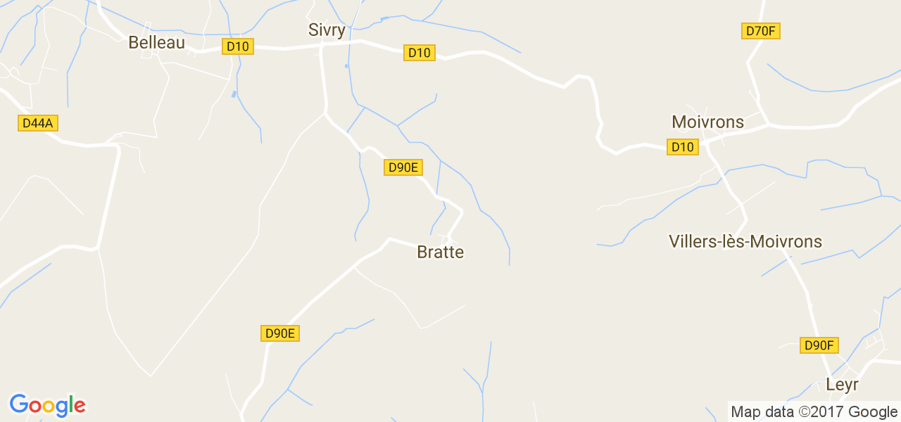 map de la ville de Bratte