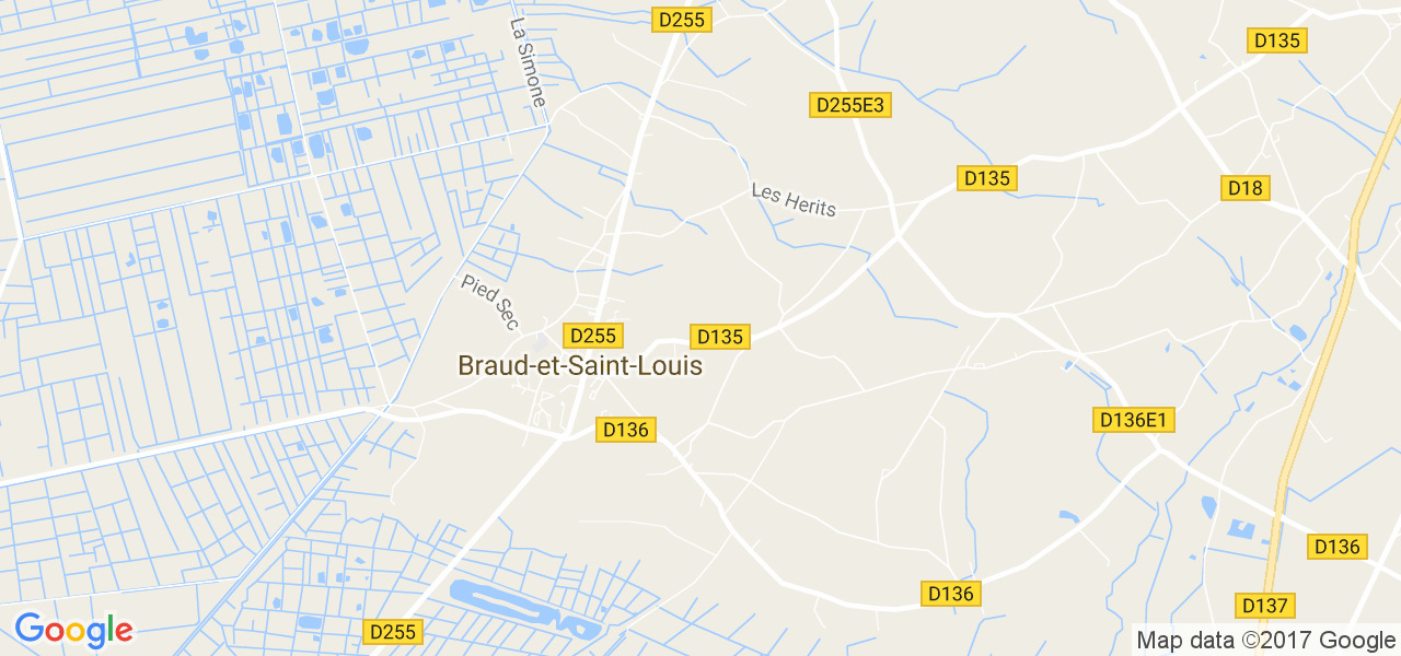 map de la ville de Braud-et-Saint-Louis