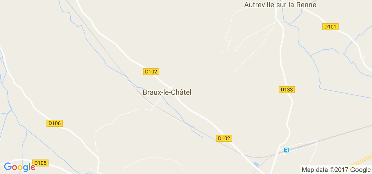 map de la ville de Braux-le-Châtel