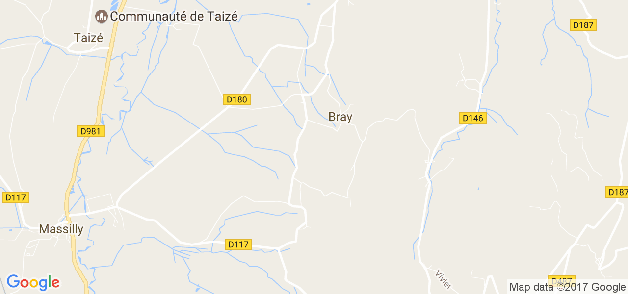 map de la ville de Bray