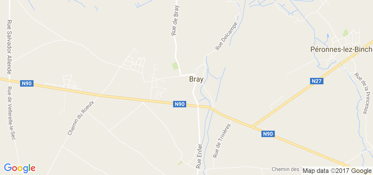 map de la ville de Bray