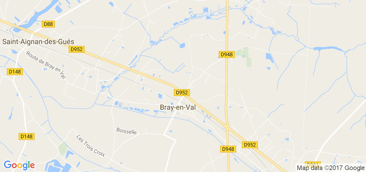 map de la ville de Bray-en-Val