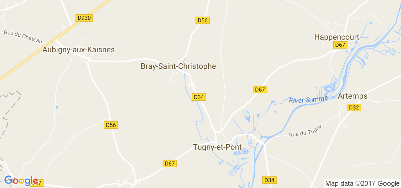 map de la ville de Bray-Saint-Christophe