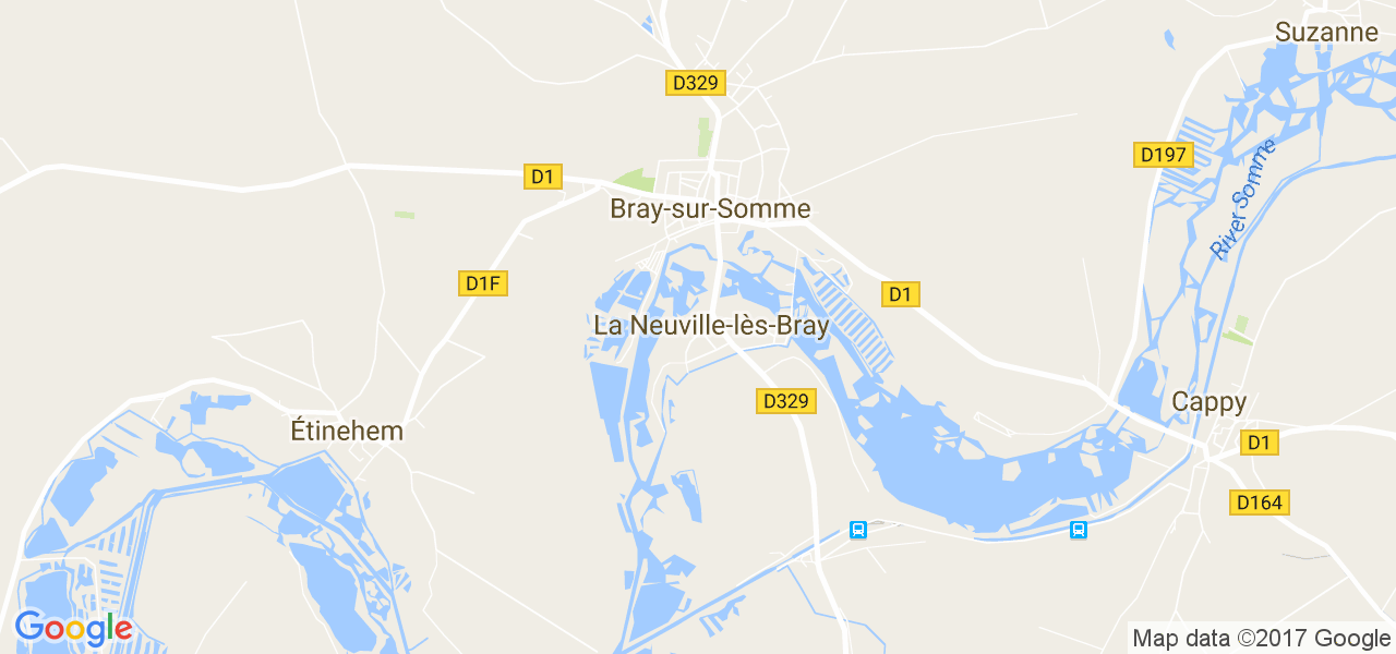 map de la ville de Bray-sur-Somme