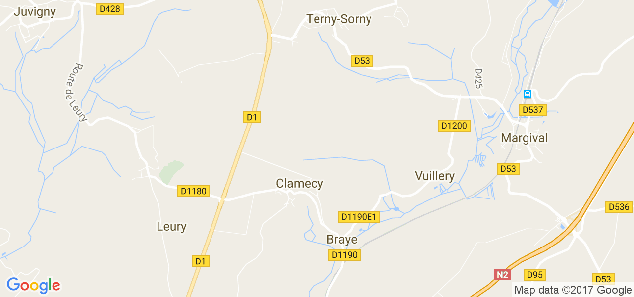 map de la ville de Braye