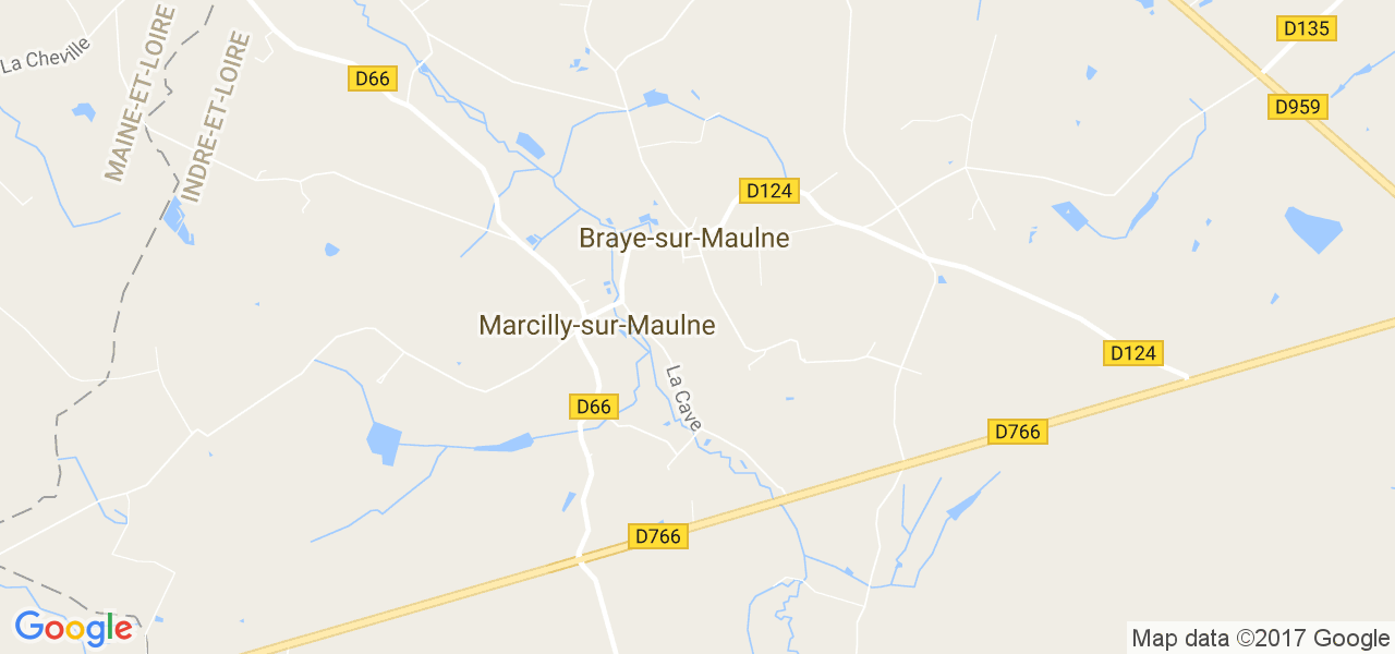 map de la ville de Braye-sur-Maulne