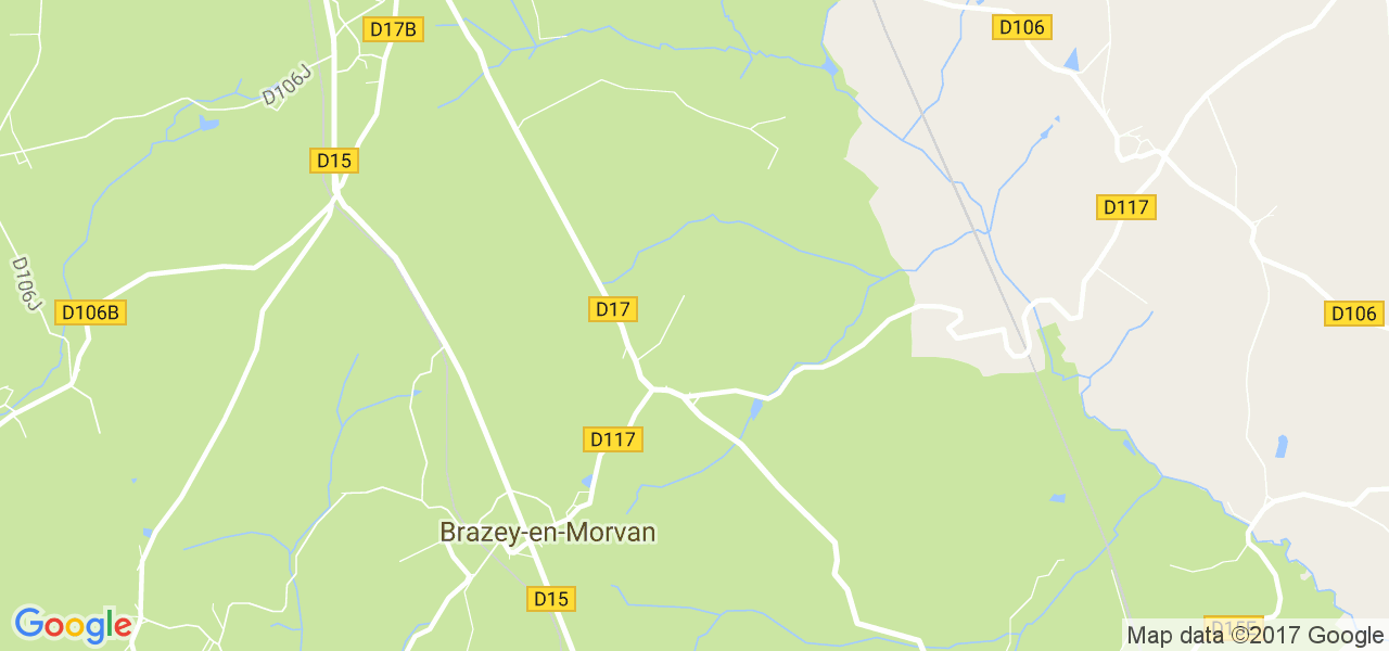 map de la ville de Brazey-en-Morvan