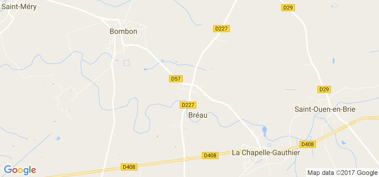 map de la ville de Bréau