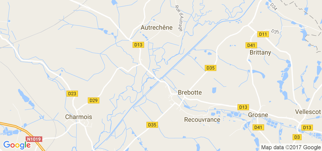 map de la ville de Brebotte