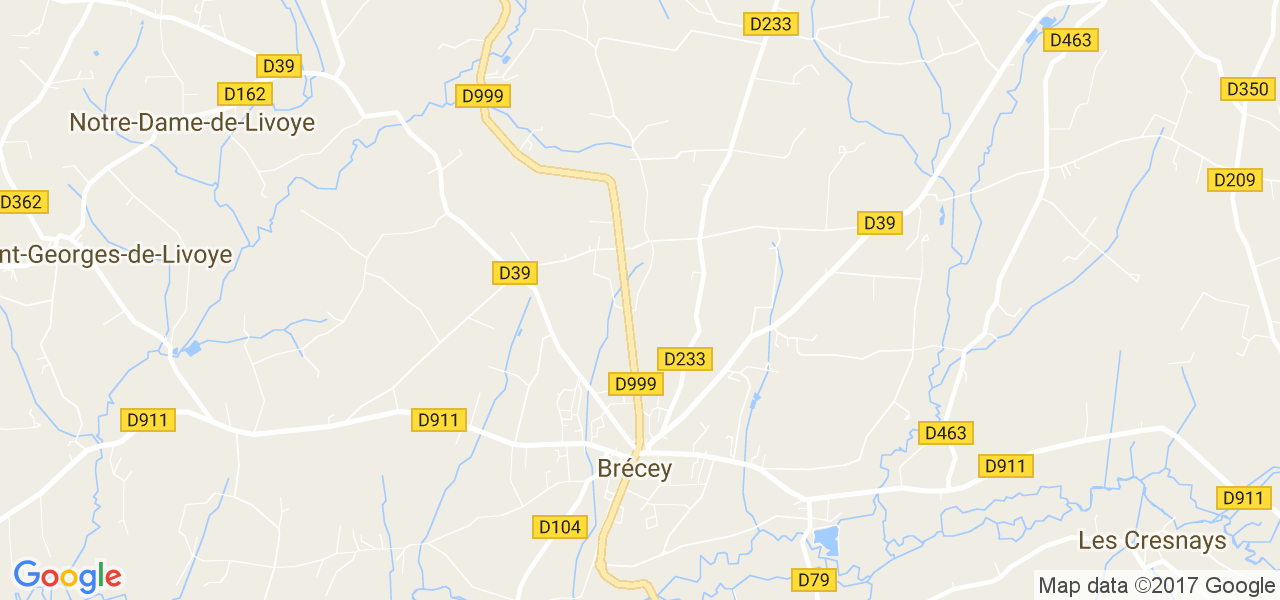 map de la ville de Brécey