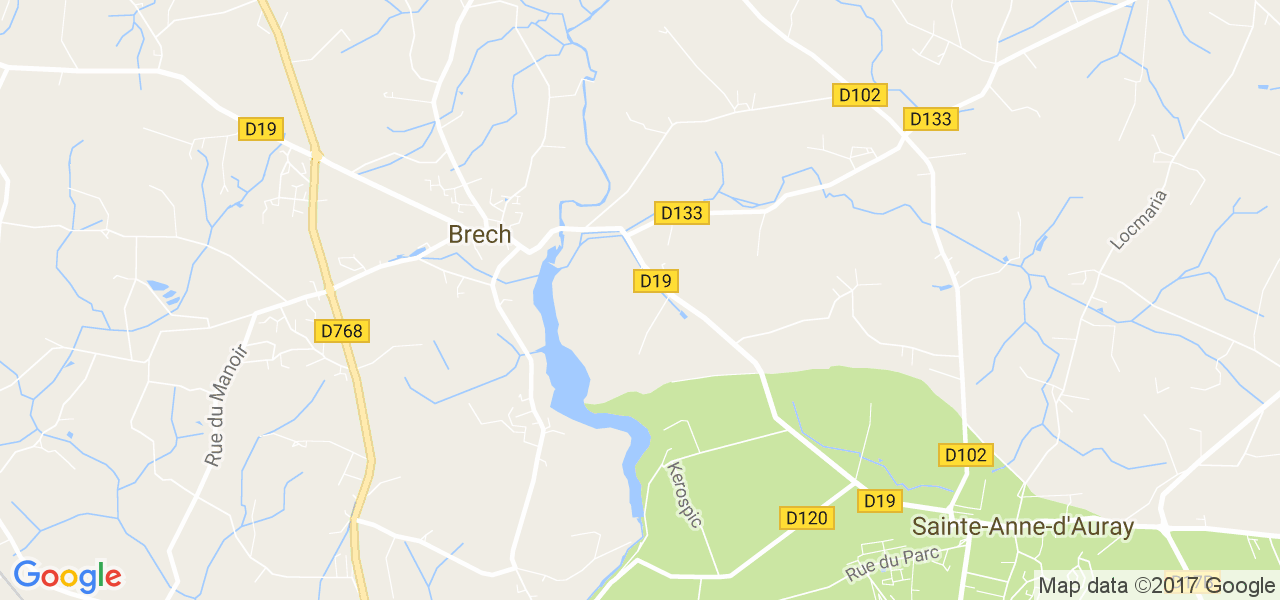 map de la ville de Brech