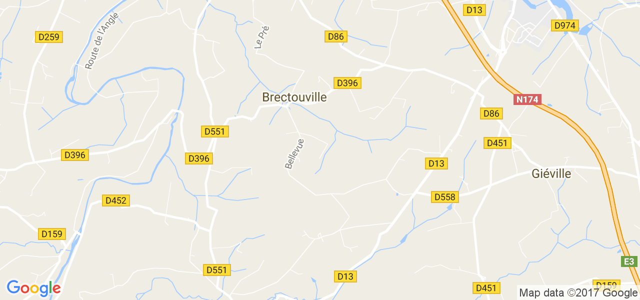 map de la ville de Brectouville