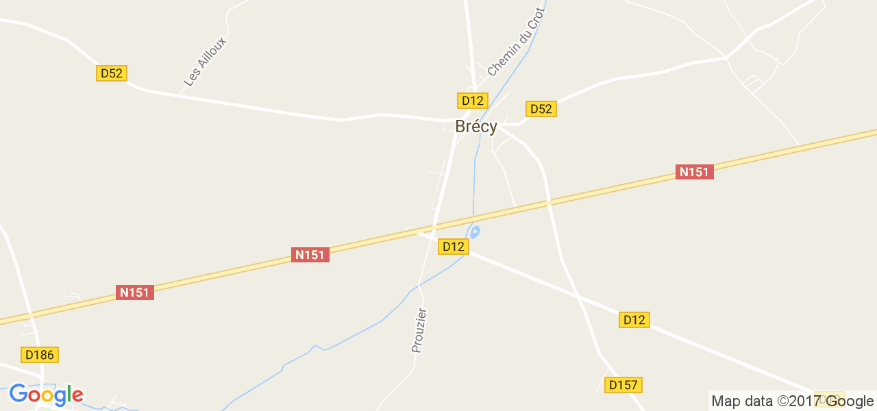 map de la ville de Brécy