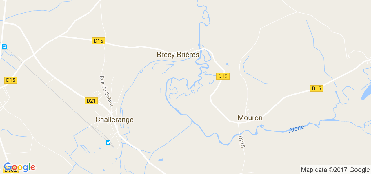 map de la ville de Brécy-Brières