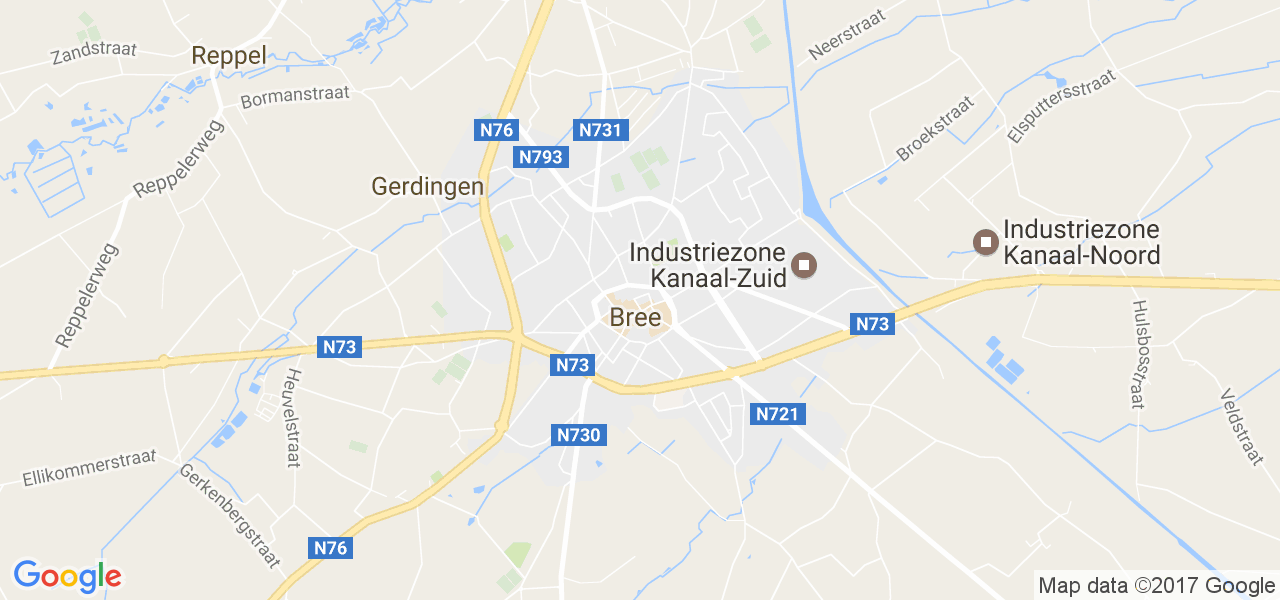 map de la ville de Bree