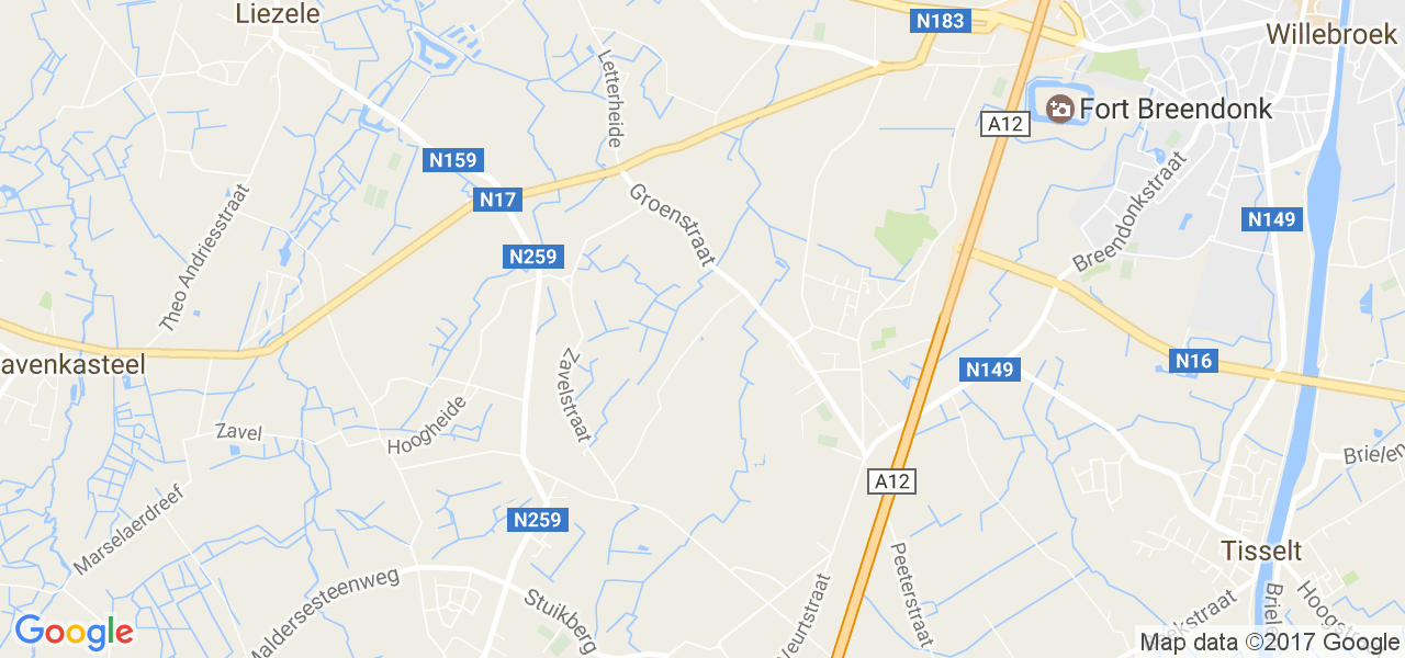 map de la ville de Breendonk