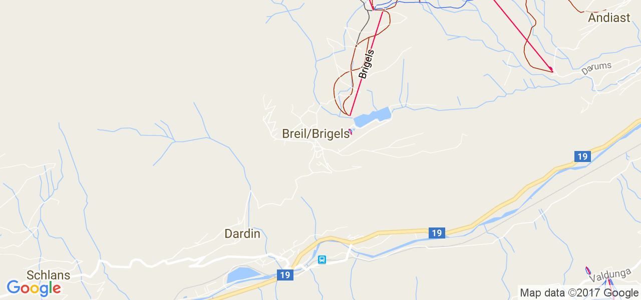 map de la ville de Breil/Brigels