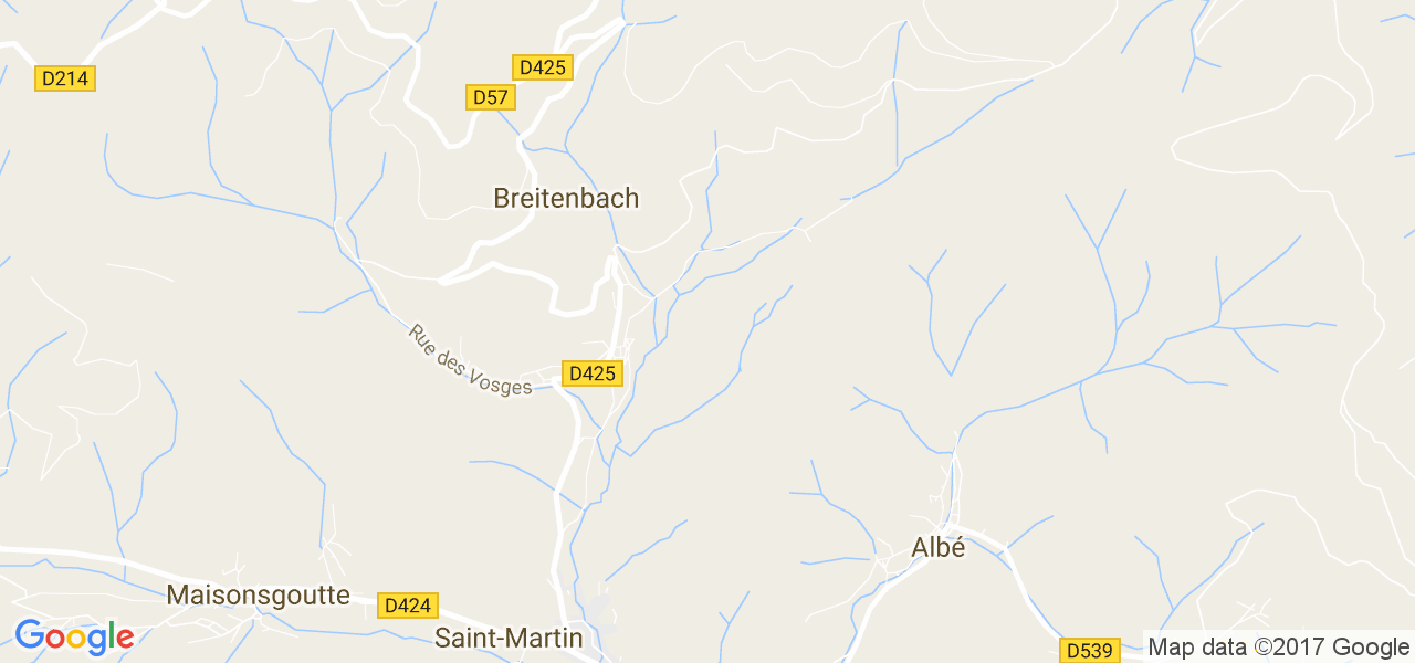 map de la ville de Breitenbach