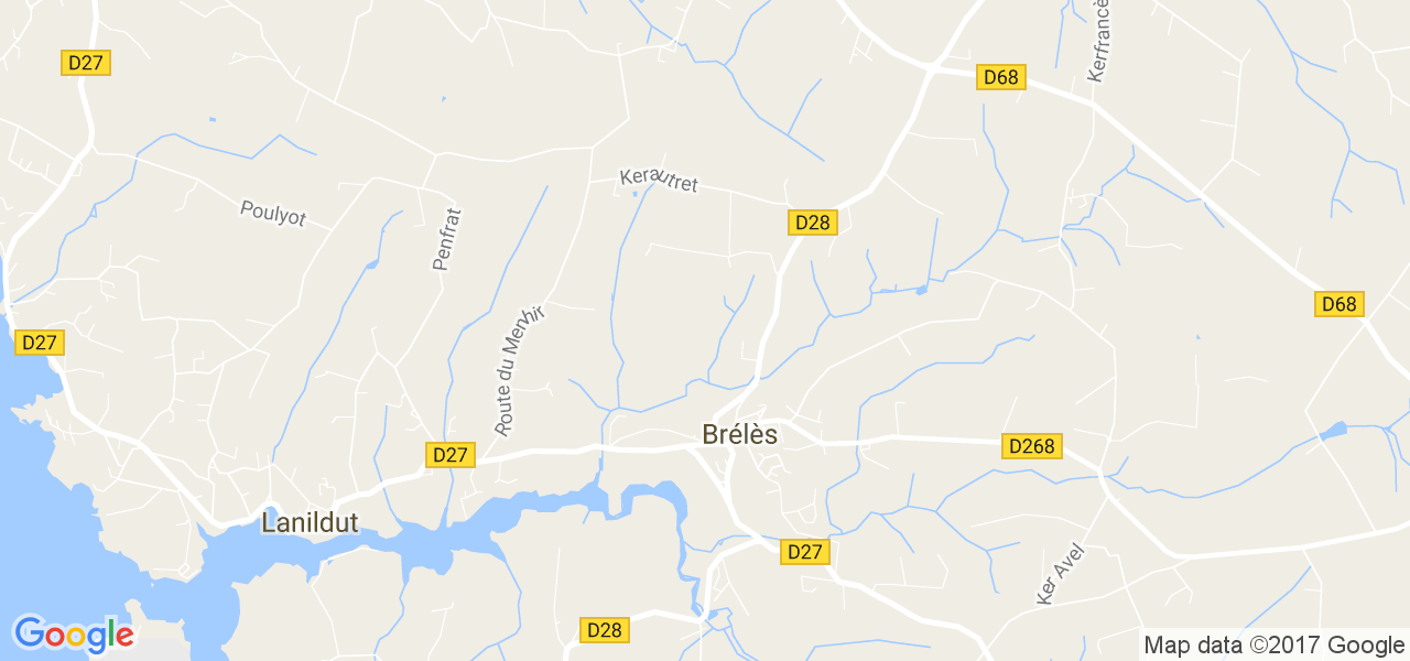 map de la ville de Brélès