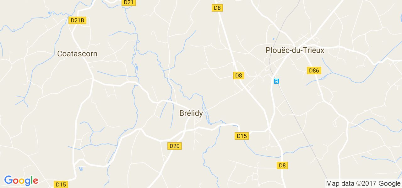 map de la ville de Brélidy