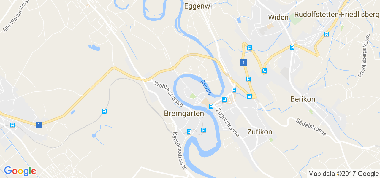 map de la ville de Bremgarten