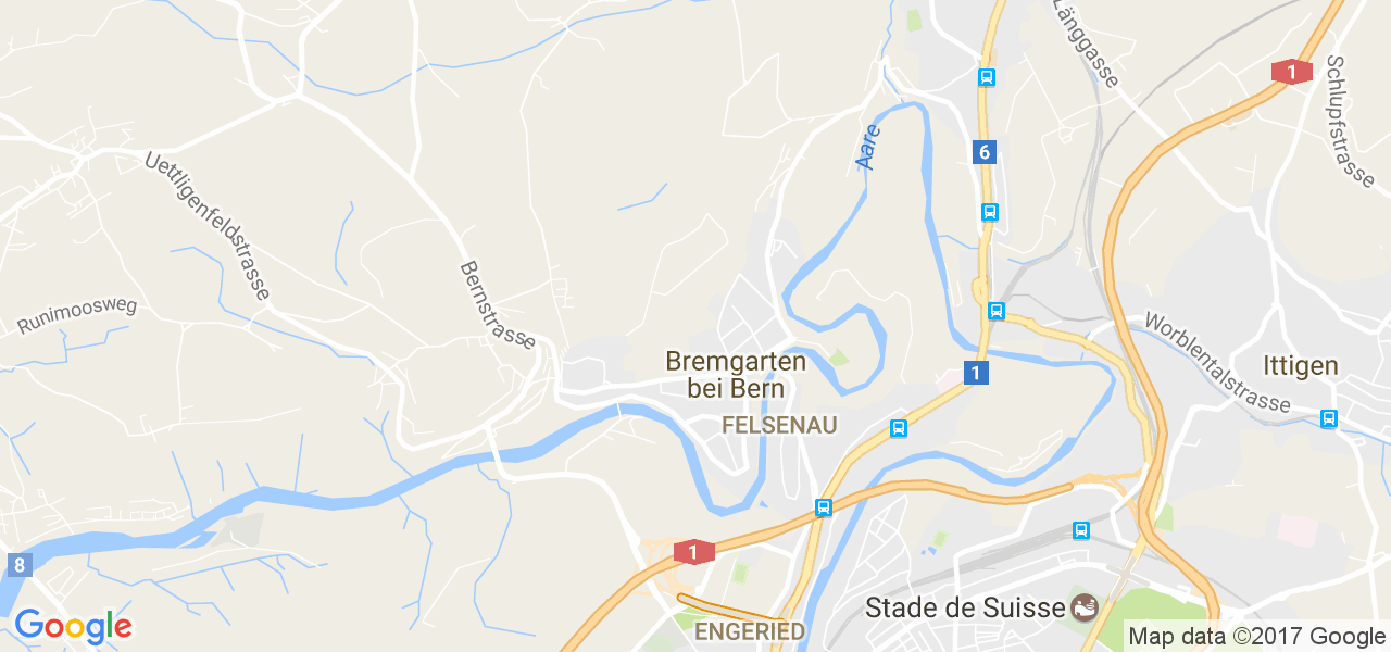 map de la ville de Bremgarten bei Bern