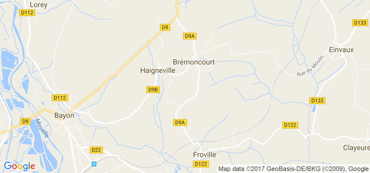 map de la ville de Brémoncourt