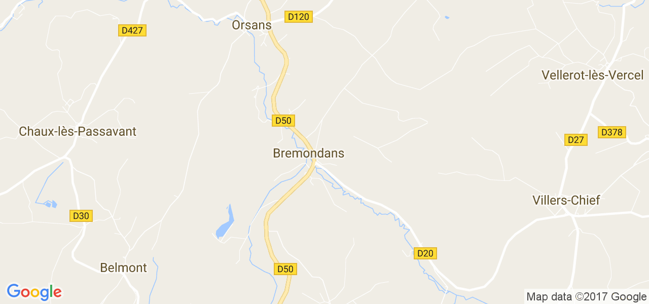 map de la ville de Bremondans